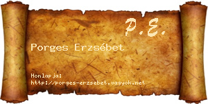 Porges Erzsébet névjegykártya