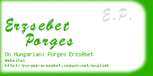 erzsebet porges business card